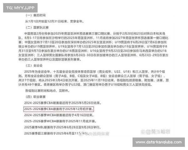 全运会让步下的CBA赛程调整与联赛长期发展平衡